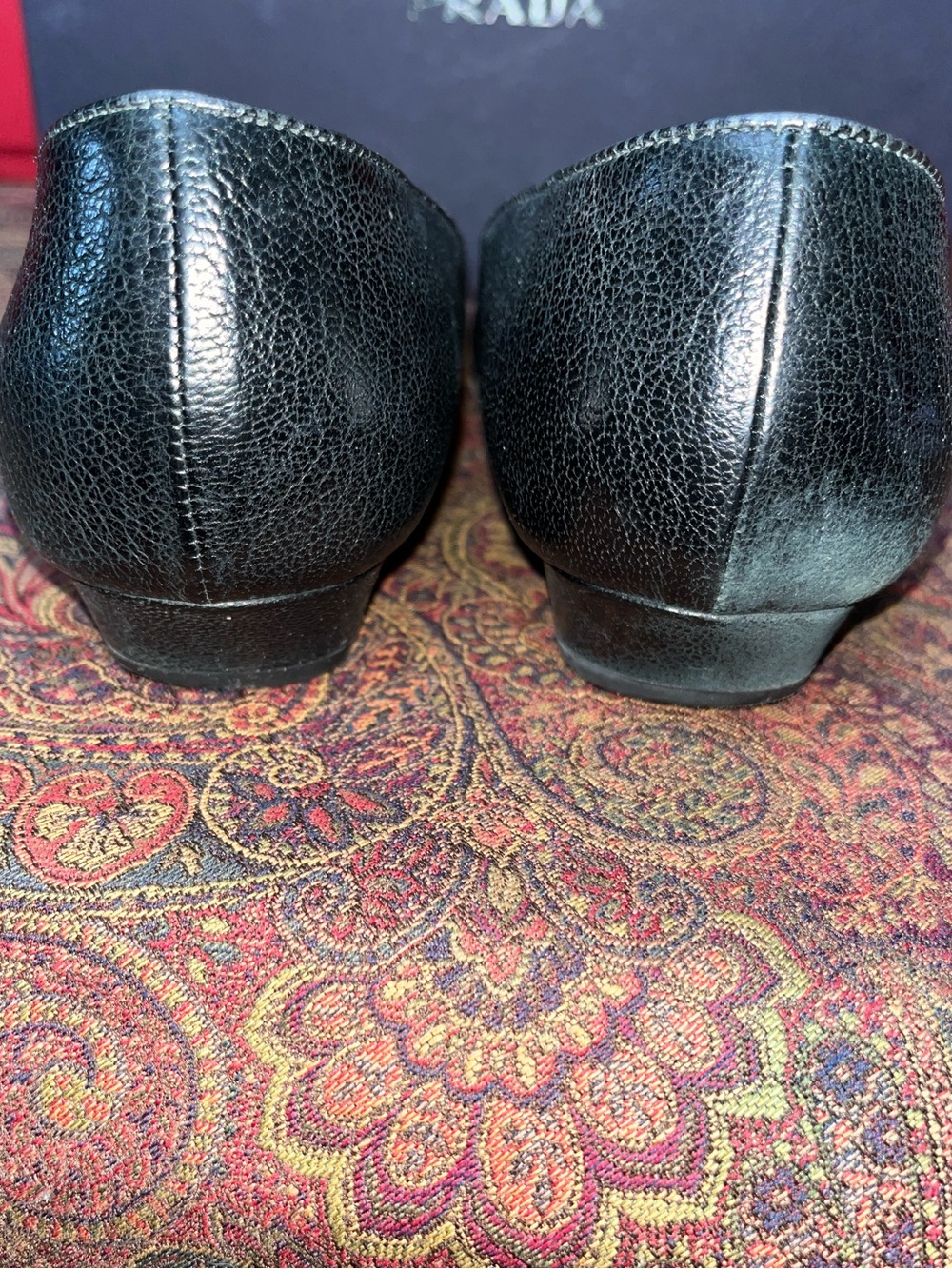 Prada Black Leather Pointed Toe Low Heels with Buckle – Size EU38.5 - Picture 7 of 7
